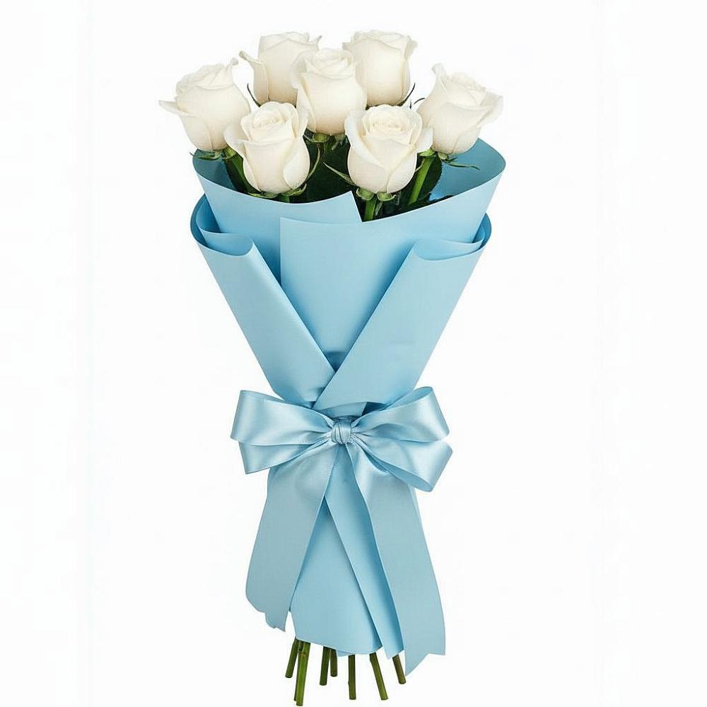 Букет 7 белых роз Проуд в Астрахани