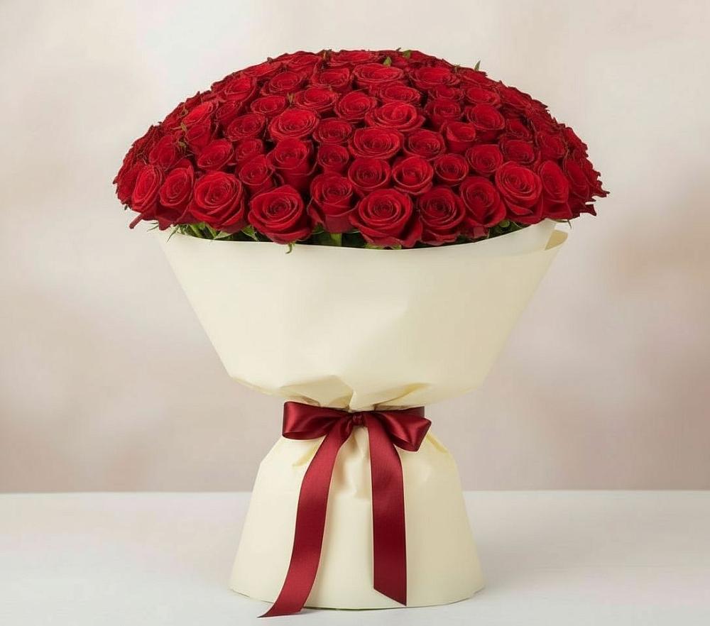 Букет 101 Красная роза Милано в Астрахани