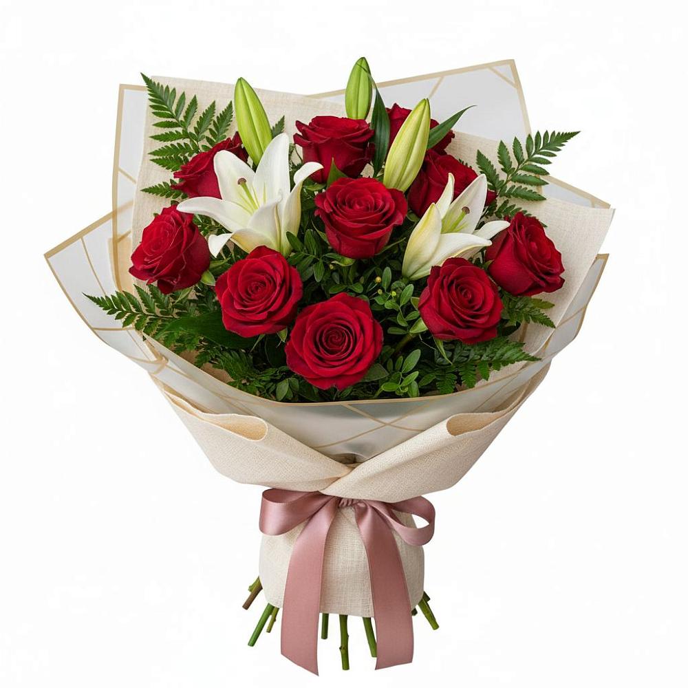 Букет цветов из: Лилии и Розы в Астрахани