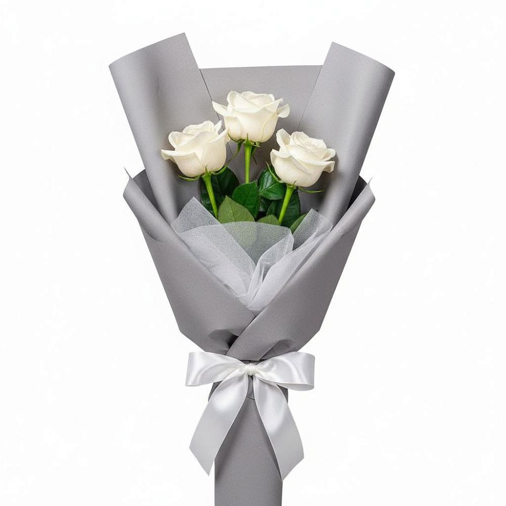 Букет 3 белые розы в Астрахани